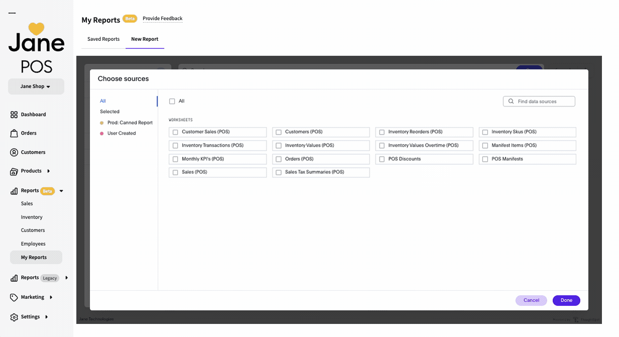 Jane POS Custom Reporting