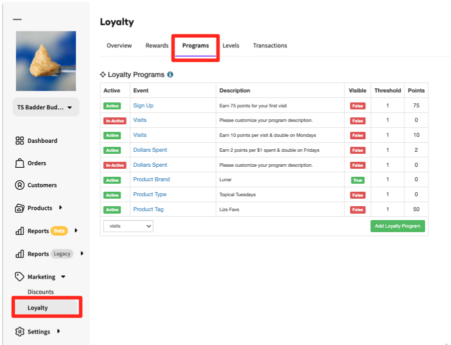 Loyalty Rewards: Setting up Loyalty Rewards